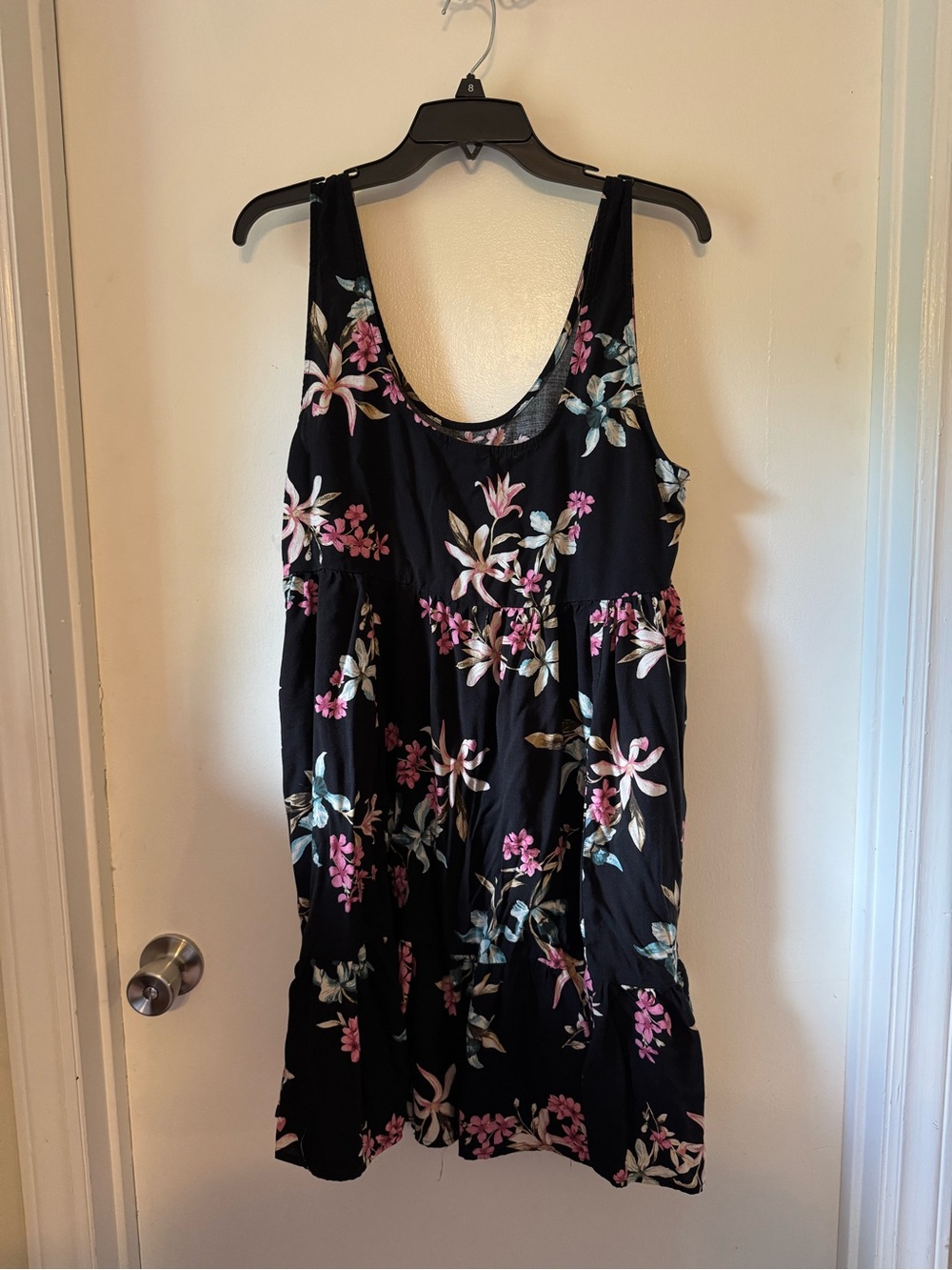 torrid Black Floral Scoop-Neck Tank Mini Dress